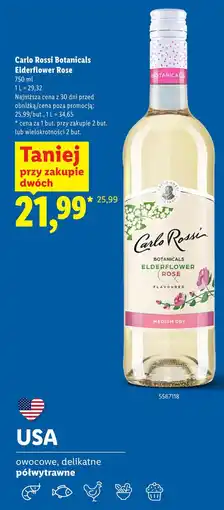 Lidl Carlo Rossi Botanicals Elderflower Rose oferta