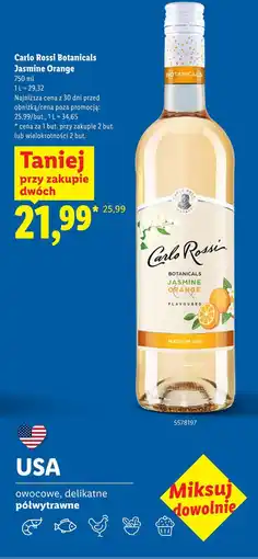 Lidl Carlo Rossi Botanicals Jasmine Orange oferta