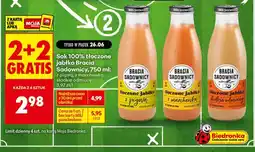 Biedronka Sok 100% tłoczony jabłko słodkie odmiany Bracia Sadownicy oferta