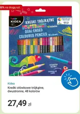 Smyk Kredki ołówkowe trójkątne dwustronne Kidea 48 kolorów oferta