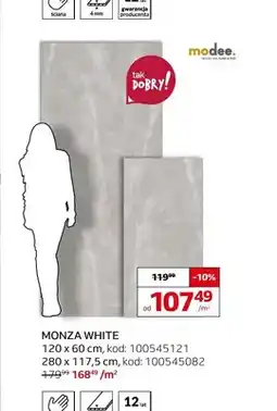 Komfort Płyta ścienna mineralna Modee Monza White 120x60 cm oferta