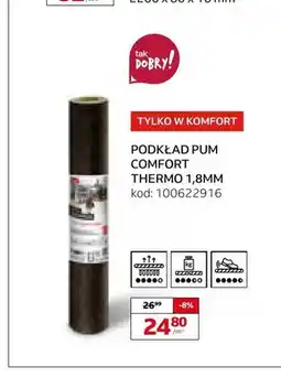 Komfort Podkład pod panele Pum Comfort Thermo 1,8 mm oferta
