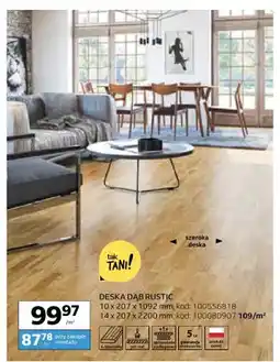 Komfort Deska podłogowa dębowa Barlinek Dąb Rustic 10x207x1092 mm oferta