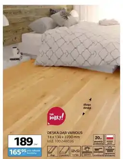 Komfort Deska podłogowa dębowa Barlinek Dąb Various 14x130x2200 mm oferta
