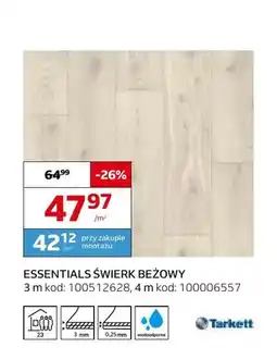 Komfort Wykładzina elastyczna Tarkett Essentials Świerk Beżowy oferta