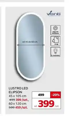Komfort Lustro LED Venti Elipson 45x105 cm oferta