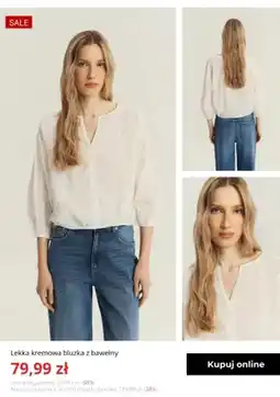 Greenpoint Lekka kremowa bluzka z bawełny Greenpoint oferta