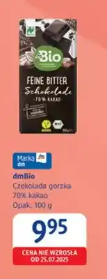 dm drogerie markt Czekolada gorzka 70% kakao dmBio oferta
