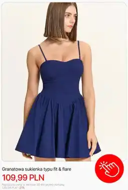Cropp Sukienka damska fit & flare Cropp granatowa oferta