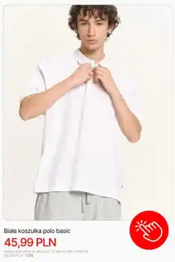 Cropp Koszulka polo basic biała Cropp oferta