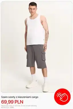 Cropp Szorty szare z kieszeniami cargo Cropp oferta