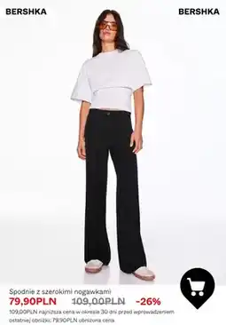 Bershka Spodnie z szerokimi nogawkami Bershka oferta