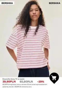 Bershka Koszulka boxy fit w paski Bershka oferta