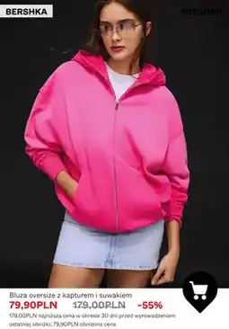Bershka Bluza oversize z kapturem i suwakiem Bershka oferta