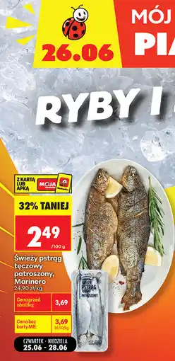 Biedronka Świeży pstrąg tęczowy patroszony, Marinero oferta