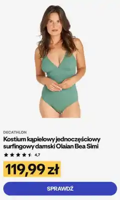 Decathlon Kostium kąpielowy jednoczęściowy surfingowy damski Olaian Bea Simi oferta