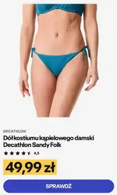 Decathlon Dół kostiumu kąpielowego damski Decathlon Sandy Folk oferta