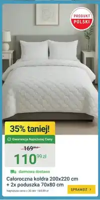 ERLI Zestaw całoroczna kołdra 200x220 cm + poduszka 70x80 cm oferta