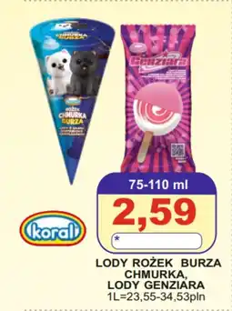 Primus Lody rożek burza chmurka, lody genziara oferta