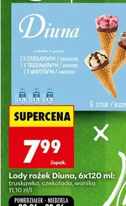 Biedronka Lody rożek Diuna, 6x120 ml oferta
