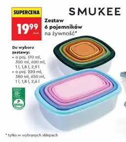 Biedronka SMUKEE Zestaw 6 pojemników na żywność oferta
