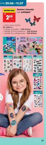 Biedronka Zestaw tatuaży lub naklejek oferta