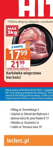 E.Leclerc Karkówka wieprzowa bez kości oferta
