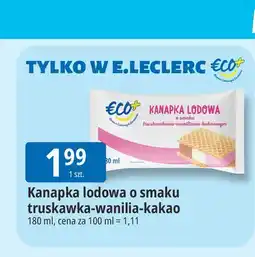 E.Leclerc Kanapka lodowa o smaku truskawka-wanilia-kakao Eco+ oferta
