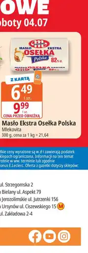 E.Leclerc Masło Ekstra Osełka Polska Mlekovita oferta