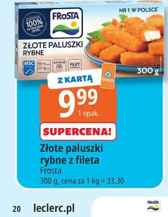 E.Leclerc Złote paluszki rybne z fileta Frosta oferta