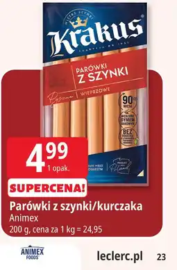 E.Leclerc Parówki z szynki/kurczaka Krakus oferta
