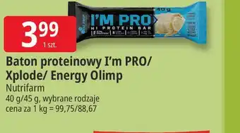 E.Leclerc Baton proteinowy I'M PRO/Xplode/Energy Olimp Nutrifarm oferta