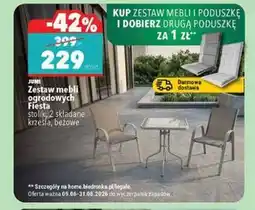 Biedronka Jumi Zestaw mebli ogrodowych Fiesta stolik, 2 składane krzesła, beżowe oferta