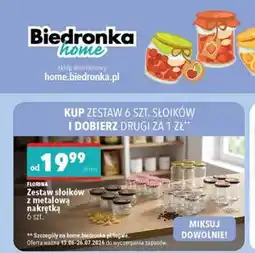 Biedronka Florina Zestaw słoików z metalową nakrętką oferta