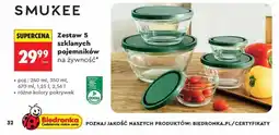 Biedronka Smukee Zestaw 5 szklanych pojemników na żywność oferta