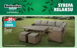 Biedronka Jumi Zestaw mebli ogrodowych narożnik, stół, 2 pufy oferta