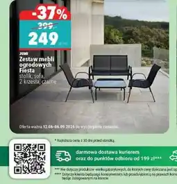 Biedronka Jumi Zestaw mebli ogrodowych Fiesta stolik, sofa, 2 krzesła, czarne oferta