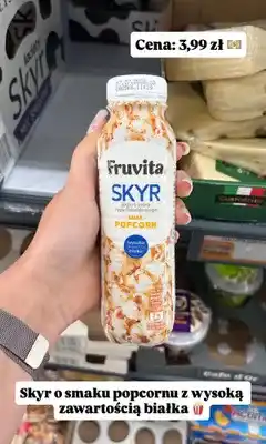 Biedronka Jogurt pitny Skyr o smaku popcornu Fruvita oferta