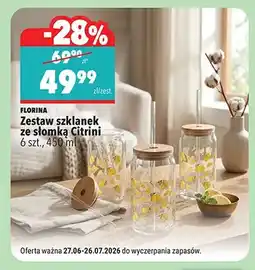Biedronka Zestaw szklanek ze słomką Citrini Florina 6-pak oferta