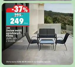 Biedronka Zestaw mebli ogrodowych Jumi Fiesta stolik, sofa, 2 krzesła, czarne oferta