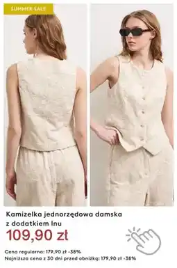 Medicine Kamizelka jednorzędowa damska z dodatkiem lnu oferta