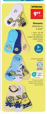Biedronka Skarpety dziecięce stopki Minions 3-pak oferta