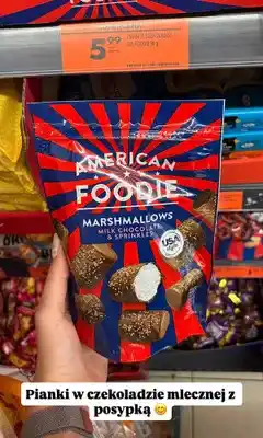 Biedronka Pianki w czekoladzie mlecznej z posypką American Foodie oferta