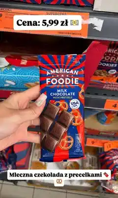 Biedronka Czekolada mleczna z precelkami American Foodie oferta