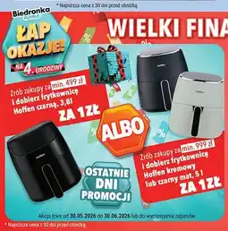 Biedronka Frytkownica Hoffen 3,8 l czarna oferta