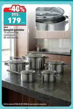 Biedronka Komplet garnków Smile oferta