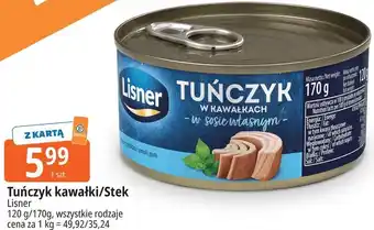 E.Leclerc Tuńczyk kawałki/Stek Lisner oferta