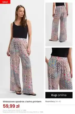 Top Secret Spodnie wiskozowe z boho printem oferta