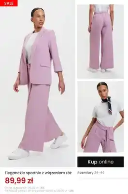 Eleganckie spodnie z wiązaniem róż