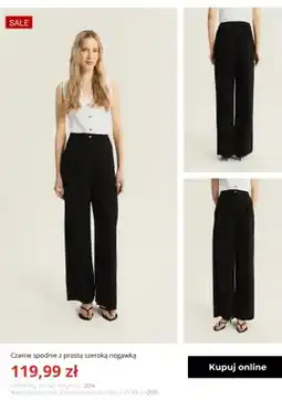 Greenpoint Spodnie damskie czarne z prostą szeroką nogawką Greenpoint oferta